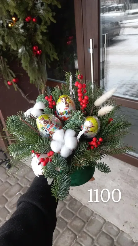 Букет №018 — стильний букет у жовтій гамі. Квітковий салон «Квітник», Дніпро.