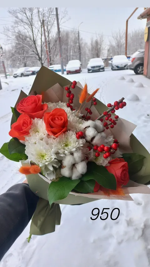 Букет №026 — ніжна пастельна композиція у рожевій гамі. Квітковий салон «Квітник», Дніпро.