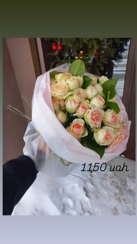 Букет №029 — стильний букет у жовтій гамі. Квітковий салон «Квітник», Дніпро.