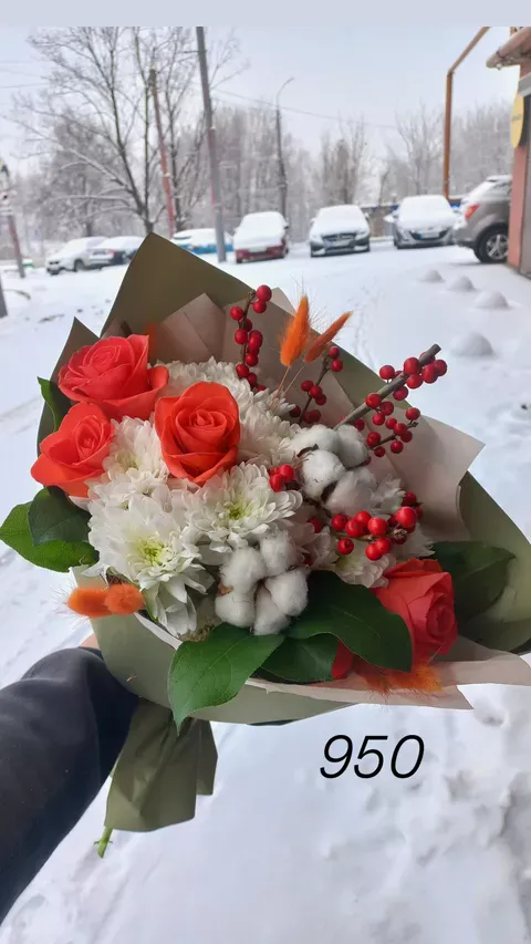 Букет №026 — ніжна пастельна композиція у рожевій гамі. Квітковий салон «Квітник», Дніпро.